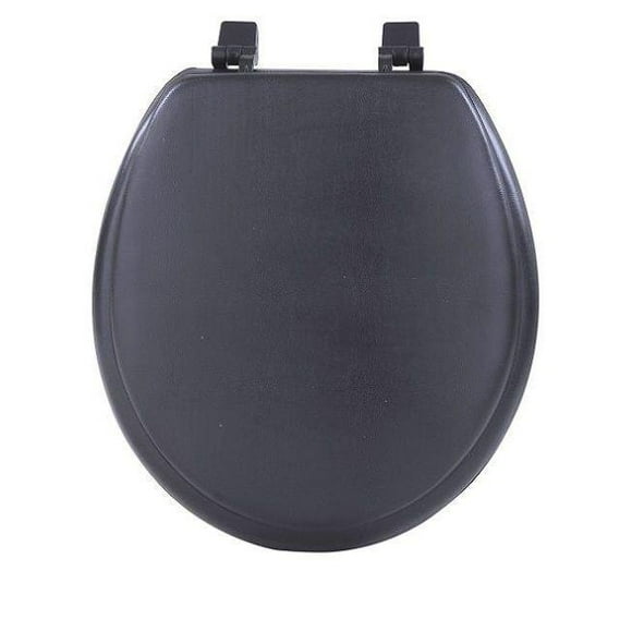 Siège de Toilette Standard en Vinyle Souple Noir Fantasia, 17 Po
