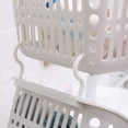 thumbnail image 5 of Cesta colgante de plástico para ducha, cesta de almacenamiento organizadora de conexión, con gancho, para baño, cocina, despensa, baño, dormitorio, 3 uds., 5 of 5