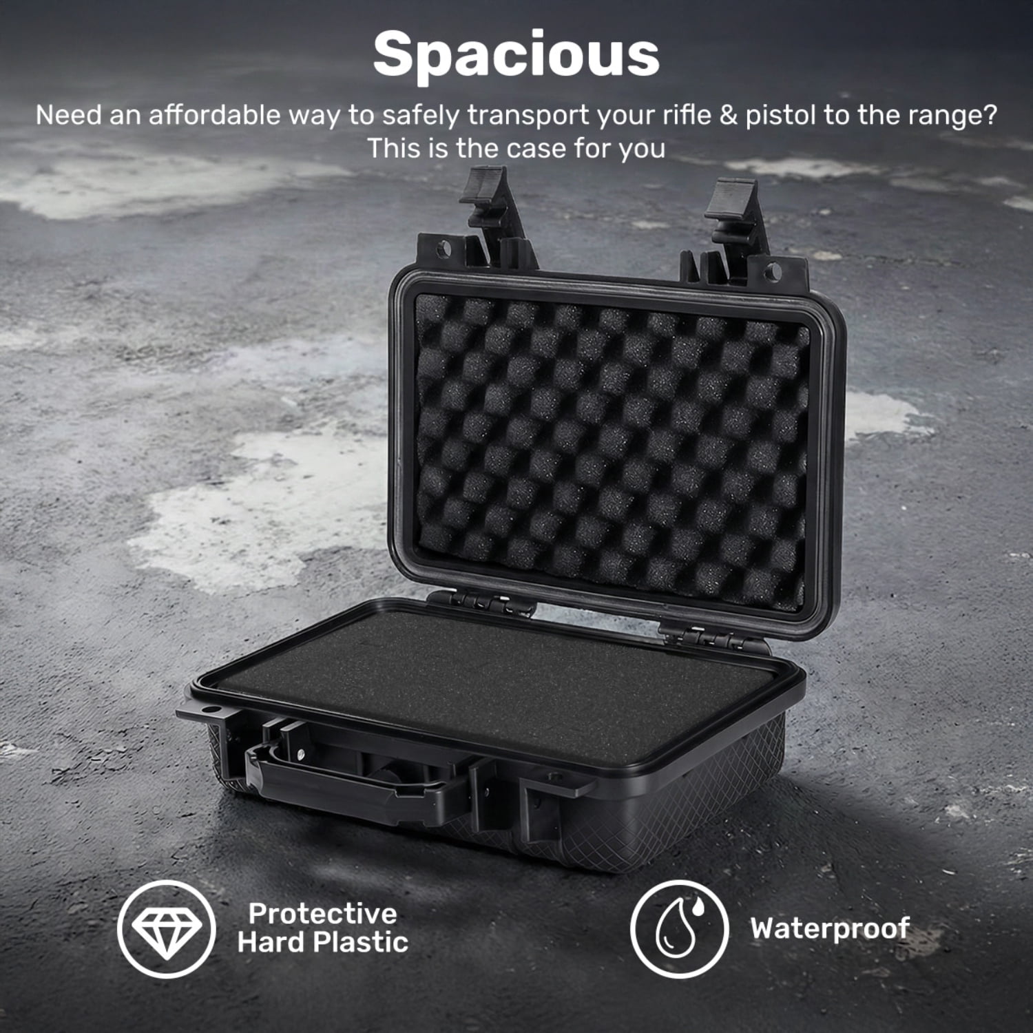 Gun Case,Blacksmith Hard Shell Pistol Case Gun Safe with DIY Customizable Pre-cut Foam Insert,Range Travel Case for Handgun and Pistol,Black