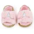 thumbnail image 4 of 2 Pack Infant Baby Girls Sandals Elastic Back Strap Flats Slippers Soft Toddles Princess Shoes Faux Fur Slides Shoes First Walker House Shoes, 4 of 7