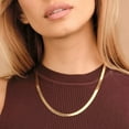 thumbnail image 7 of YTTAL Necklaces For Women 14K Gold Filled Herringbone Chain 18" 10mm Gold Plated Necklace, 7 of 7