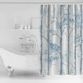 thumbnail image 4 of Small Stall Shower Curtain 48x72 Inch Narrow Half Size Blue Leaf Branches Bath Curtains Bathroom Decor Vintage Tree Watercolor Waterproof Fabric Shower Curtain Set with Hooks 48 Inch, 4 of 6
