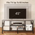 thumbnail image 2 of TV Stand for 55-65 Inch TVs, Lofka 3-Tier TV Console, with Open Shelves, Metal Frame, for Living Room, Bedroom, Office, Grey, 2 of 11