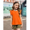 thumbnail image 3 of Arshiner Girls Shirts Ruffle Short Sleeve Summer Cute Casual Crewneck Tops Blouse Tee, 3 of 6