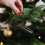 Broadway Gifts Black Microphone Christmas Tree Ornament Decoration 3 inches