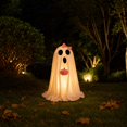 thumbnail image 7 of Halloween Ghost Decor Light Up Halloween Decorations 19 Inch Cute Ghost with Small Pumpkin Indoor Halloween Table Decor Seasonal Home Accent for Halloween Party, 1 Pack, 7 of 7