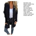 thumbnail image 7 of Women Jacket Windbreaker Style Hooded Drawstring Waist Zippered Pockets Solid Color Zip-up Thermal Long-Sleeved Biking Hiking Workout Spring Fall Winter Coat, 7 of 7
