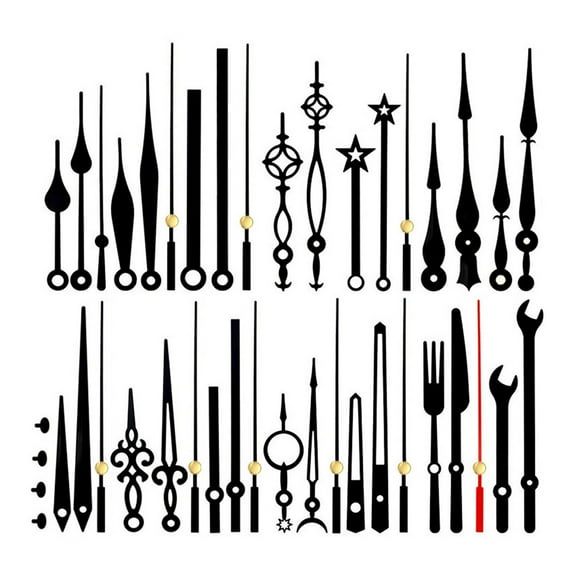 Acahhotxx Clock Pointer, Clock Hands Different Clock Hands for 25-40cm Diameter Clock Panel Suitable for Various Clocks Craft Enthusiasts - 238 Black Second