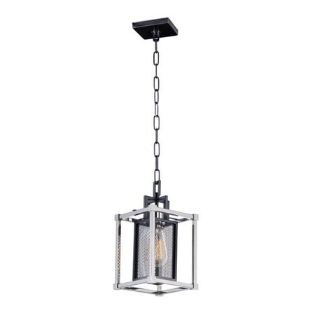 

7 in. Refine One-Light Single Pendant Ceiling Light Black & Polished Nickel