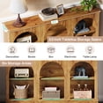 thumbnail image 5 of Tribesigns 63-inch Console Table, Farmhouse Entryway Table with 3-Tier Shelf, Wooden Sofa Console Behind Couch for Entrance, Hallway, Natural Brown, 5 of 8