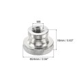 thumbnail image 2 of Uxcell Knurled Thumb Nuts 8Pack M8 Carbon Steel Nut High Head Through Hole, Silver, 2 of 5