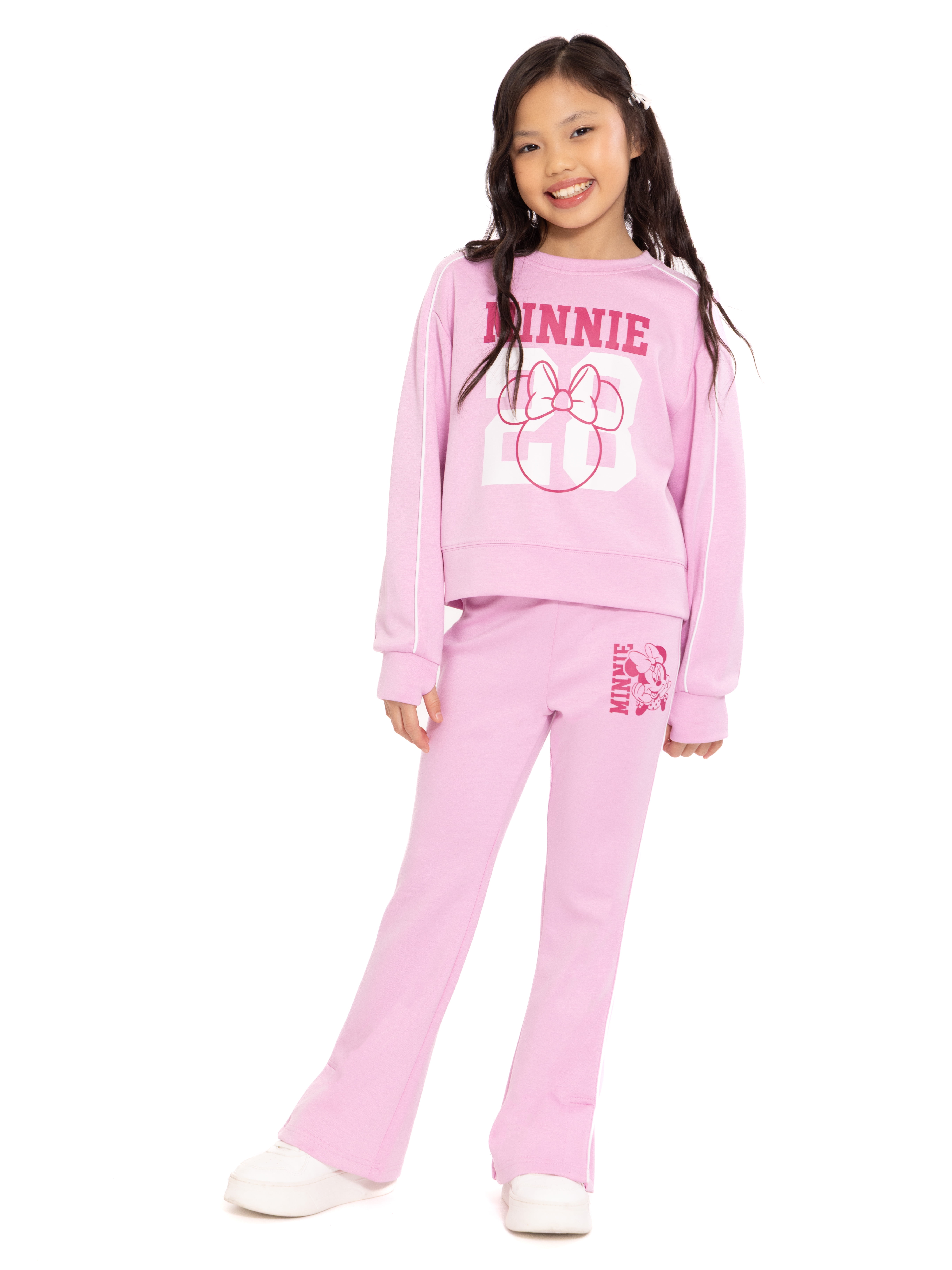 Minnie Mouse Toddler & Big Girls Active Graphic Sweatshirt with Long Sleeves, Sizes 12M-12