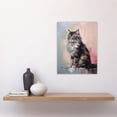 thumbnail image 4 of Norwegian Forest Cat Perched on Wall Oil Painting Grey Pink Brown Elegant Pet Portrait Unframed Wall Art Print Poster Home Decor Premium, 4 of 5