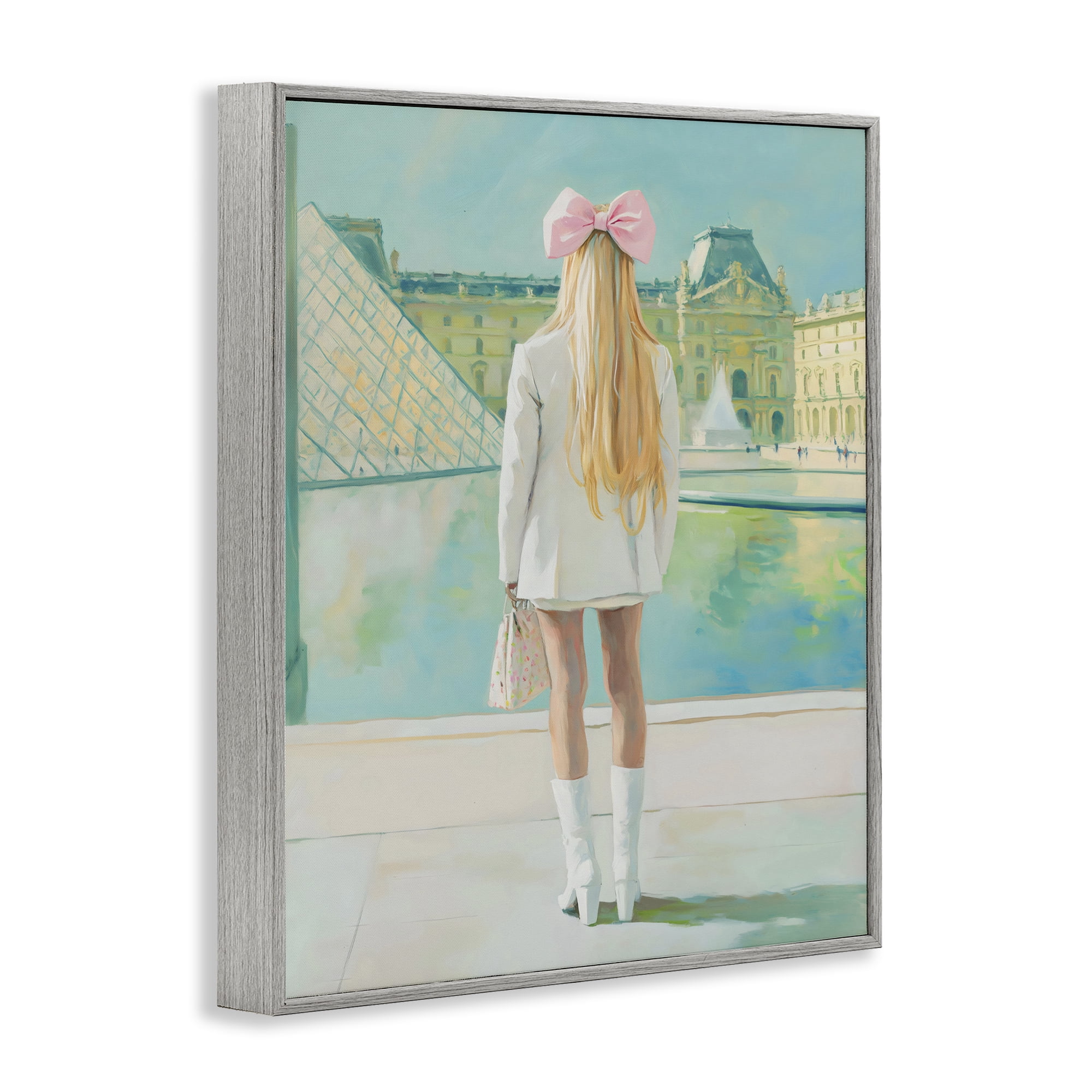 Stupell Industries Girl In Paris Observing Gray Framed Giclee Art, design by The Prints Vibe