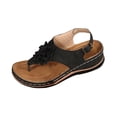 thumbnail image 3 of Floral Sandals for Women, Orthopedic Sandals for Women Flip Flops With Arch Support Comfortable Flower Wedge Sandals Casual Non Slip Back Strap Summer Beach Flip Flops, Black 5.5, 3 of 8