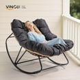 thumbnail image 6 of VINGLI Papason Rocking Chair Outdoor, Patio Rocking Chair with Cushion, Comfortable Rocker Weatherproof for Garden, Yard, Outdoor/Indoor, Beige, 6 of 7
