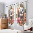 thumbnail image 6 of Sloth Sunglasses Flowers Floral Blackout Curtains Thermal Insulation 63 inch Grommet for Bedroom Living Room Bathroom Kitchen Windows 2 Pack, 6 of 6