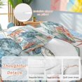 thumbnail image 2 of Queen 4 Piece Bedding Set Sea Turtle Starfish Coral Soft Breathable Duvet Cover and Pillowcase, Farm Blue Gradient Wood Board Duvet Cover Set Bed Sheets for Bedroom Dormitory Guest Room, 2 of 9