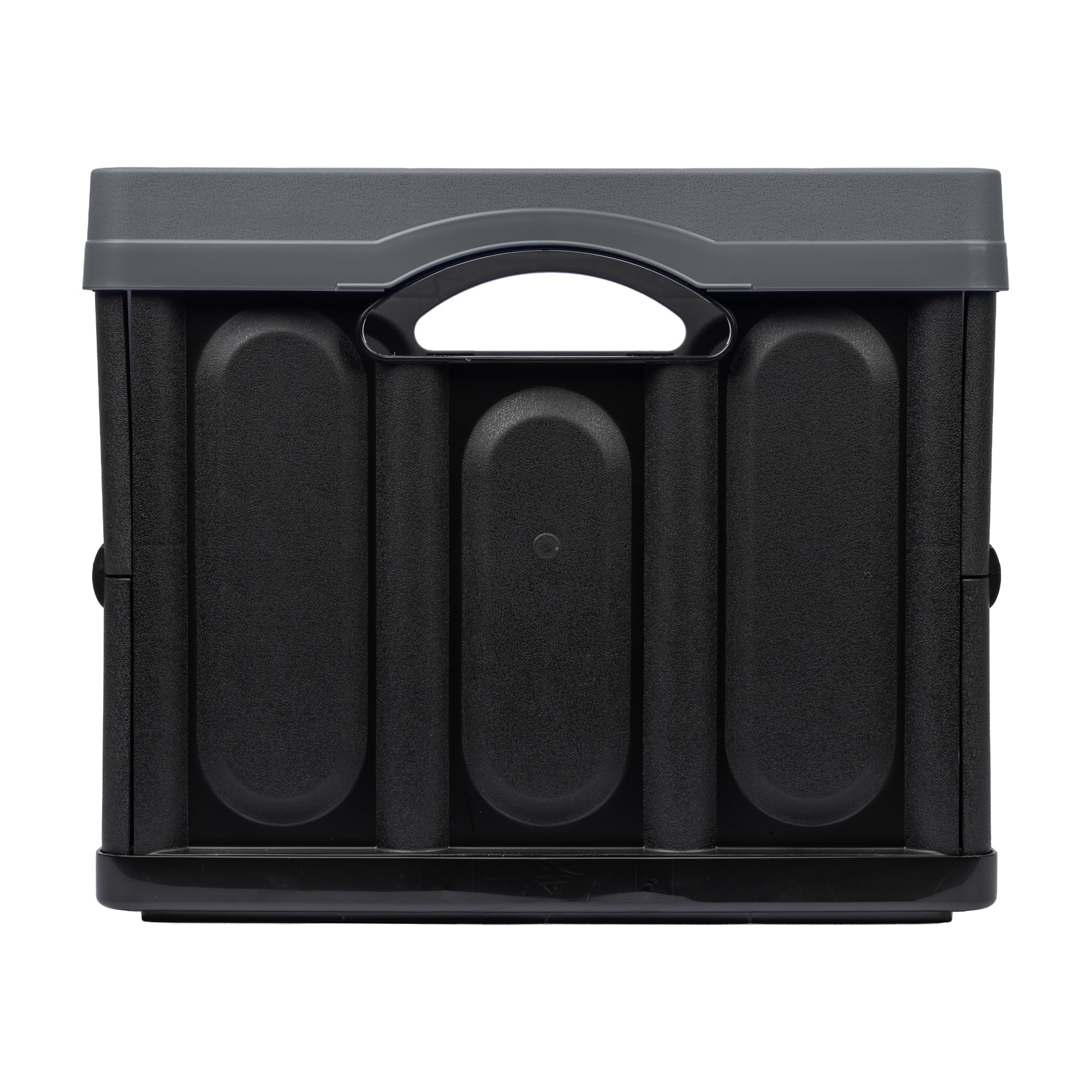 GreenMade Folding Plastic Storage Crate, 12 Gallon, Black/Gray, Collapsible, 4-Pack