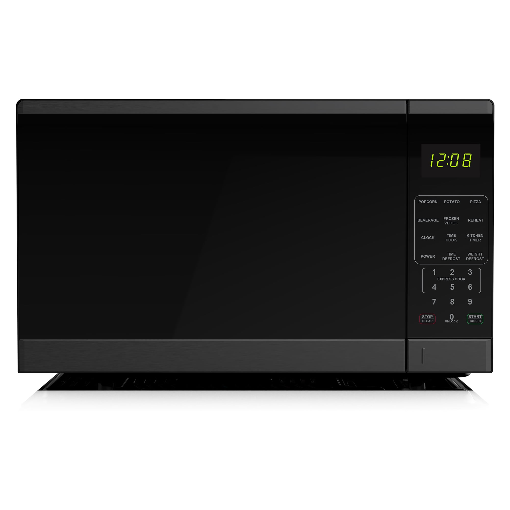 Mainstays 1.1 Cu Ft Flatbed Countertop Microwave Oven, 1000 W, Black