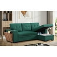 thumbnail image 2 of Victorian Sectional Sofa Bed w/ Storage - Green L-Shape Sleeper Couch, Modern Reversible Design, Living Room Furniture, 2 of 6