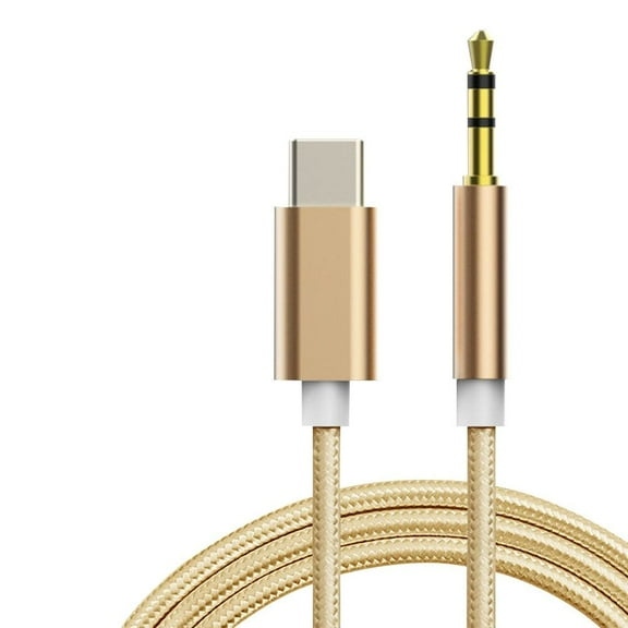 High Quality For Huawei Extender For Xiaomi Type-c to 3.5mm 3.5mm Interfaces Auxiliary Power Cable Audio Extension Cable GOLD
