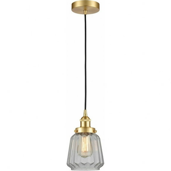 616-1PH-SG-G142-LED-Innovations Lighting-Chatham - 1 Light Mini Pendant In Art Deco Style-11 Inches Tall and 7 Inches Wide Satin Gold Clear