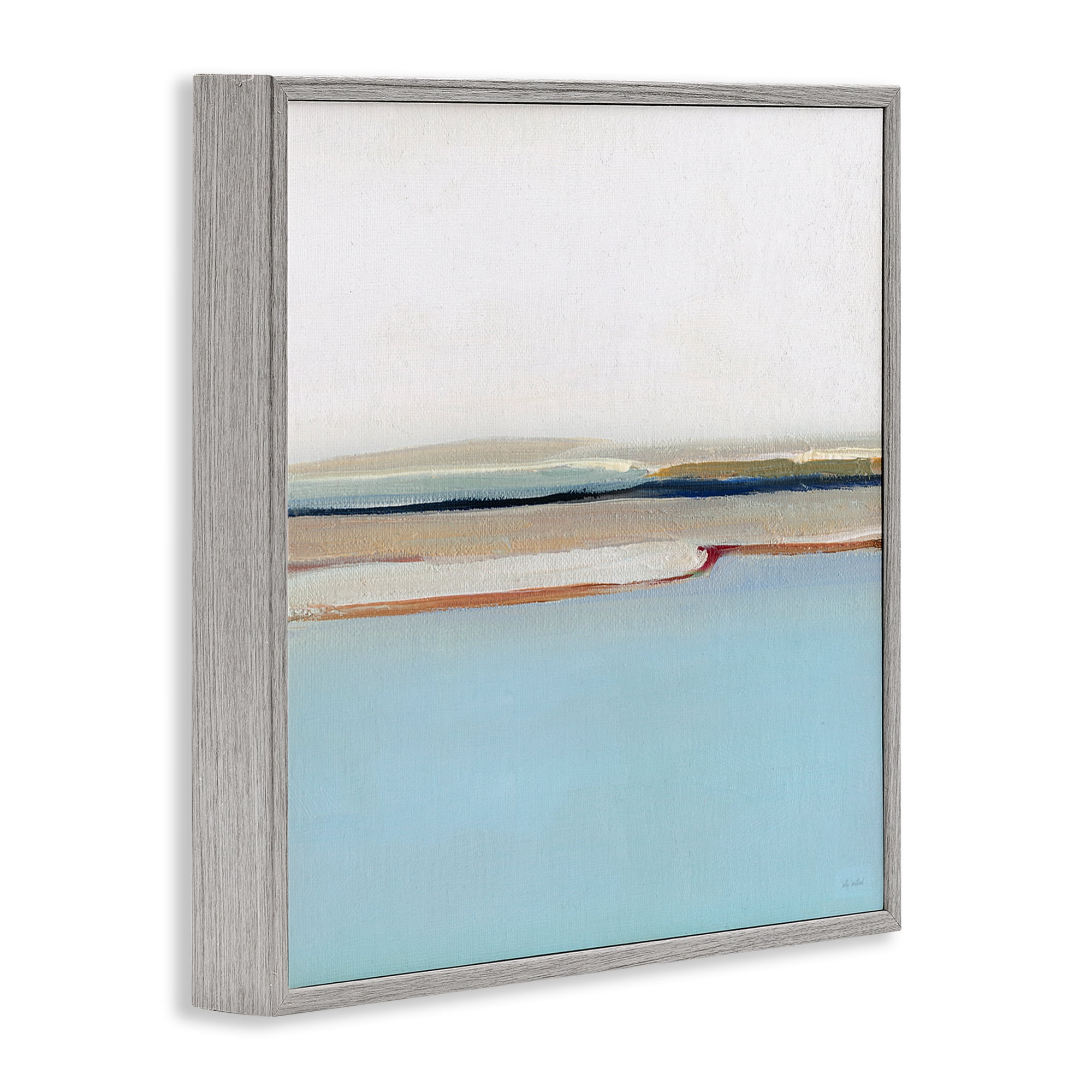 Stupell Industries Serene Minimal Shoreline at Dawn Gray Framed Giclee Art, design by Sally Swatland