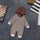 thumbnail image 3 of Mameluco de algodón para niños,Mameluco de bebé Ropa casual de primavera y otoño para niños,Mameluco con capucha de manga larga Mono a rayas Algodón,Ropa para recién nacidos Mono, 3 of 8