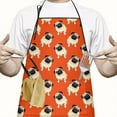 thumbnail image 2 of Pug Dog Apron-Garden Aprons for Women with Pockets-Cotton Linen Waterproof Kitchen Cooking Gardening Aprons Adjustable for Kitchen,Cooking,BBQ and Salon 33x27 Inch, 2 of 7