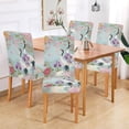 thumbnail image 2 of Yayeee 4 Pack Dining Chair Covers Stretch Parson Chairs Slipcovers Seat Protector, Green Floral Cranes Pattern, 2 of 6