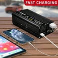 thumbnail image 2 of LVYUAN 1500 Watts Peak Power Inverter Modified Sine Wave DC 12V to AC 110V 120V Car Converter 2 AC Outlets + USB Adapter USB Charger for Car, RV, Camping & Home Backup Black, 2 of 9