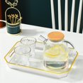 thumbnail image 6 of Modern Rectangular Decorative Tray Cosmetic Storage Household with Handles Jewelry Tray for Coffee Table Living Room Bathroom Countertop White, 6 of 8