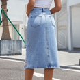 thumbnail image 5 of Gibobby mini faldas de tul de cintura alta con personalidad rasgada Retro europea y americana para mujer a la moda(Azul, L), 5 of 5