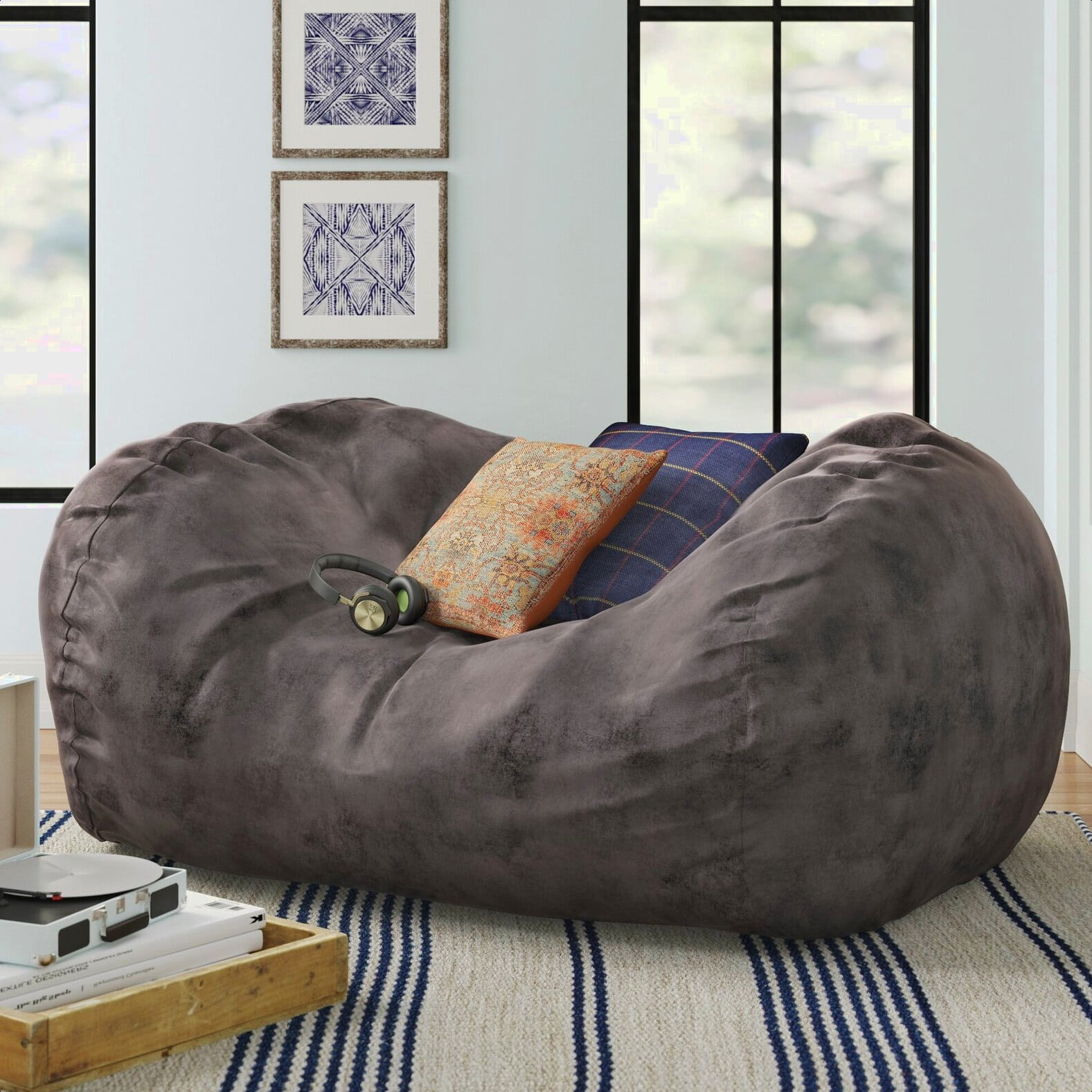 Two Seat Large Bean Bag Sofa Chair Lazy Sofa Couch Recliner Floor Seat  Tatami Sofa Cover No Filler Puff Ottoman Pouf Footsool  Price history   Review  AliExpress Seller  MERBAO