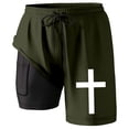 thumbnail image 4 of Mens Swim Trunks with Compression Liner 5 inch Inseam Quick Dry 2 in 1 Swimming Board Shorts Beach with Pockets, 4 of 4