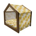 thumbnail image 2 of Vintage Pet House, Romantic Flower Garden Art Concept Yellow Tone Curly Petals on Cream Background, Outdoor & Indoor Portable Dog Kennel with Pillow and Cover, 5 Sizes, Multicolor, by Ambesonne, 2 of 5
