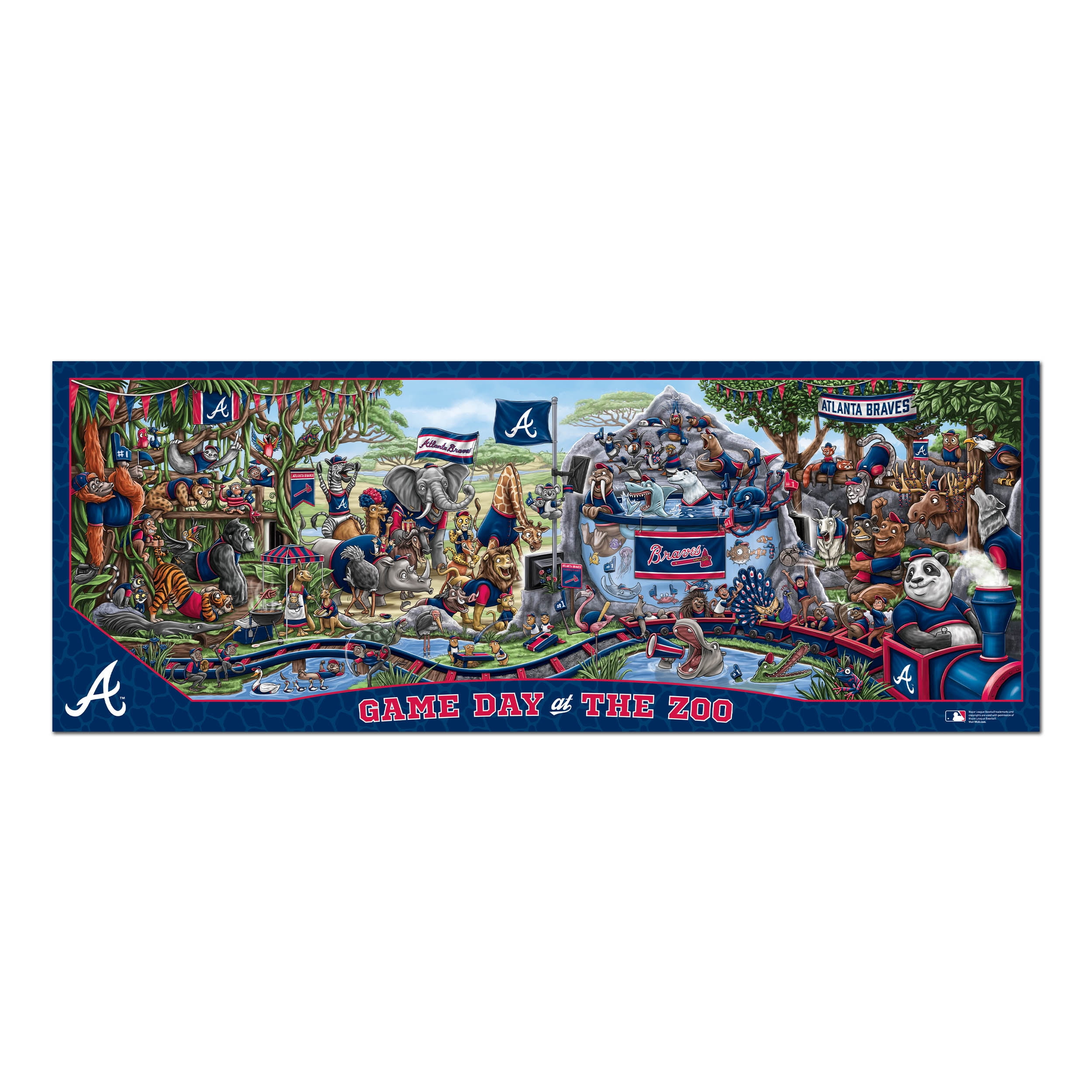 YouTheFan MLB Atlanta Braves Game Day at the Zoo Puzzle - 500 Piece