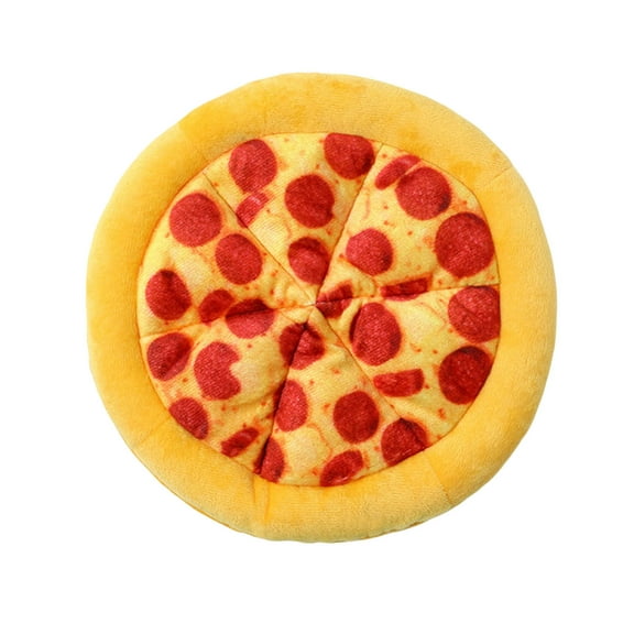 Pet Plush Dog Toy with Squeaker, Cute Pet Squeaky Pizza Shaped Puppy Biting Plush Chewing Toy, Interactive Play for Small & Medium Dogs