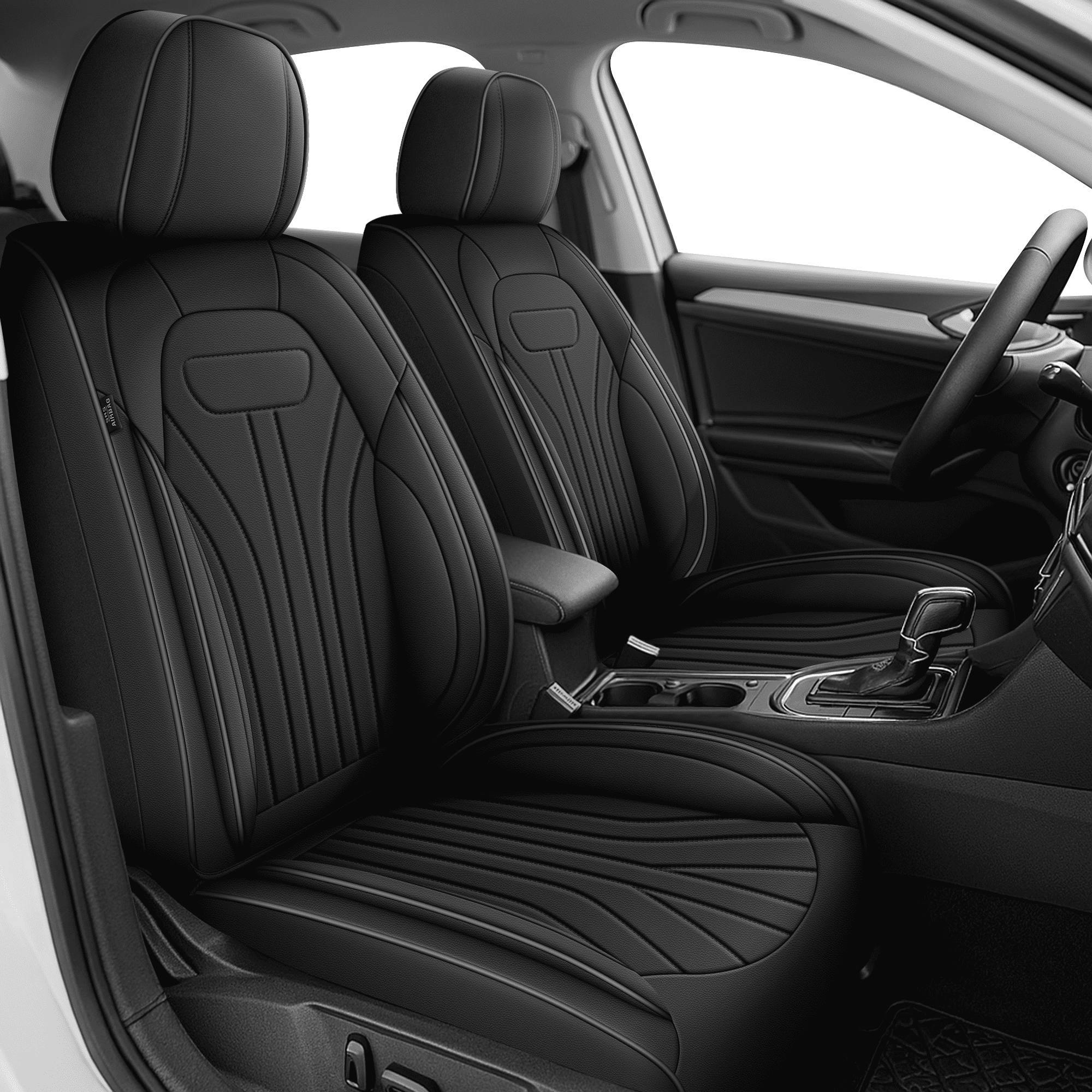 AQBDDBQ Front Car Seat Covers Fit for Nissan Pathfinder 2011-2025: Waterproof Leather Seat Covers Cushion Waterproof Comfort Car Seat Protector(Black,Front Row)
