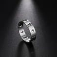 thumbnail image 2 of Anillos de pareja de acero inoxidable COOLTIME, anillo de compromiso con cruz sobrenatural de Color plateado para hombre y mujer, regalo de boda, joyería de moda Tan Jianjun  unisex, 2 of 2
