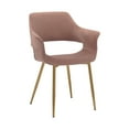 thumbnail image 2 of Gigi Pink Velvet Dining Room Chair with Gold Metal Legs, 2 of 13