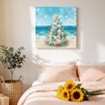 thumbnail image 4 of Canvas Wall Art, Coastal Christmas Tree Framed Canvas Prints for Living Room Bathroom, Beach Sea Starfish Xmas Snowflake Gallery Wrapped Wall Decor for Home Office, Gifts, 12"x12" Ship Next Day, 4 of 9