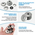 thumbnail image 3 of Uxcell Sealing Neoprene Rubber Washers, EPDM Bonded Sealing Washers 304 Stainless Steel Rubber Backed Gasket for Screws Silver 30 3/8" ID x 1" OD, 3 of 7