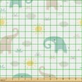 thumbnail image 2 of Ambesonne Elephant Fabric by the Yard Upholstery, Kawaii Animal Drawing Art, 1 Yard, Pale Seafoam Pale Tan, 2 of 5