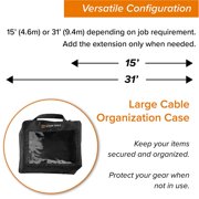 Tether Tools TetherBoost Pro USB-C Cable System 31 ft. 9.4m with Core Controller, TetherGuard Extension Lock USB-C to C and Cable Organization Case Large - Orange