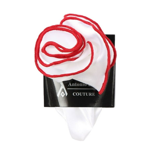 PS-Z-RD-4 - Round Pocket Square Accessory - White Red1
