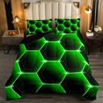thumbnail image 4 of Honeycomb Comforter Set Twin Size 3D Stereoscopic Black Turquoise Hexagon Bedding Sets Geometric Hexagonal Beehive Quilt Simplistic Geometrical Geometry Room Decor, 4 of 6