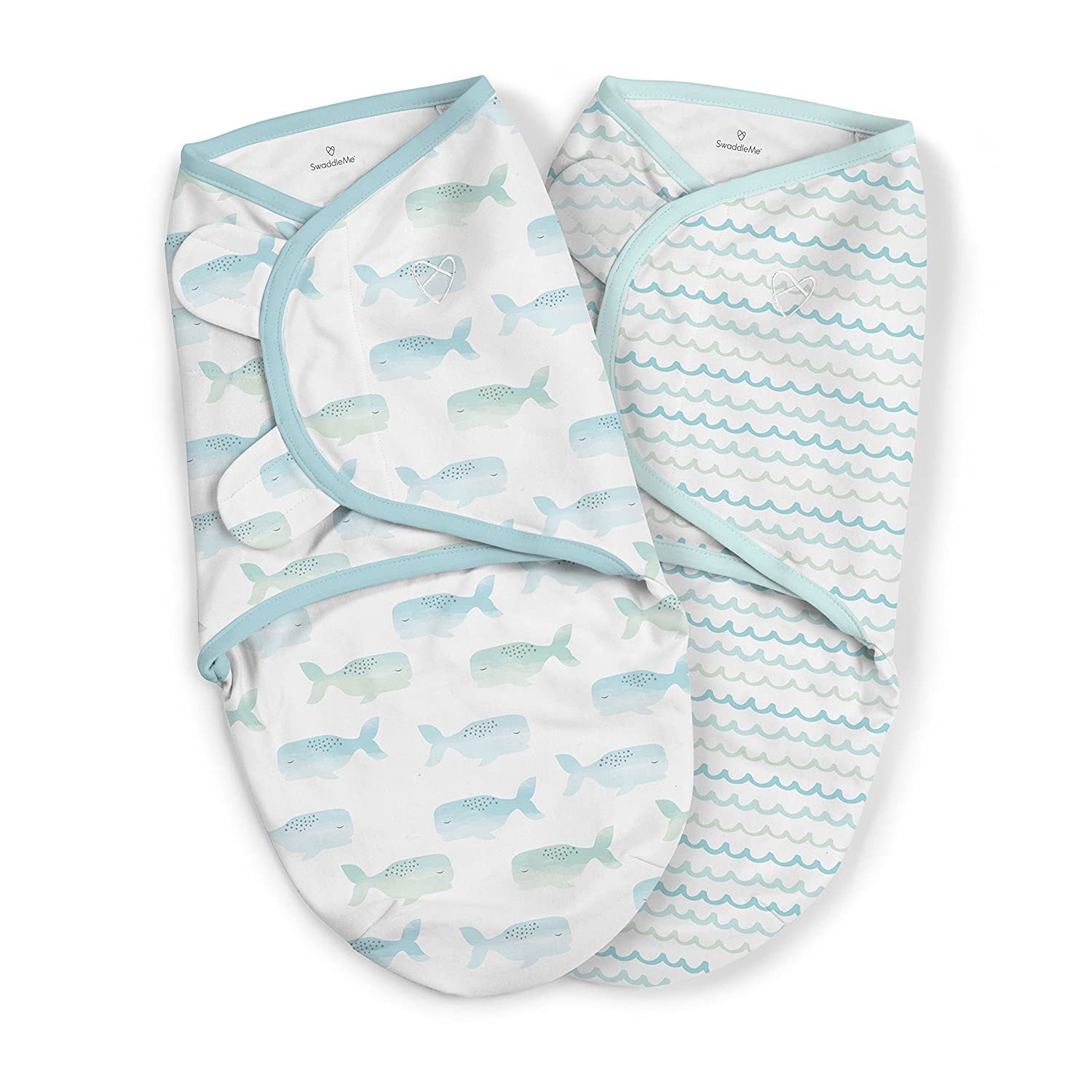 SwaddleMe Original Swaddle Baby Blanket Organic Cotton 2 Pack Blue