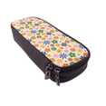 thumbnail image 6 of Lsque Groovy Daisy Flowers Printed Big Capacity PU Leather Pencil Case Large Pencil Pouch Stationery Pen Bag Pencil Holder for Teen, 6 of 6